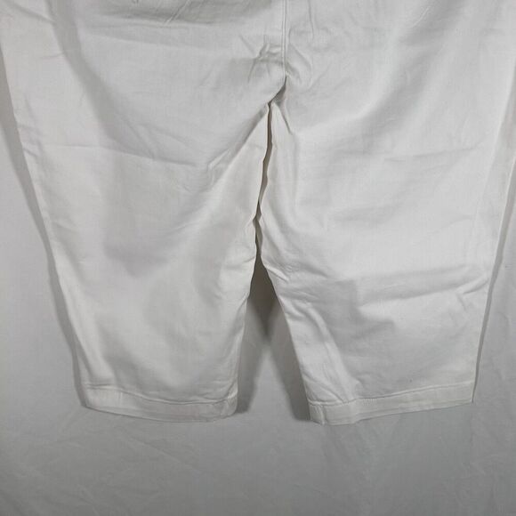 New St John's Bay Capri Womens 18P Petite White Mid Rise Button Zip Cotton Blend - Picture 7 of 9